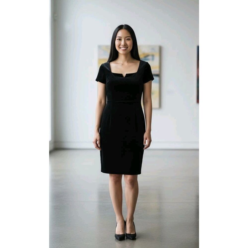 Vintage 1980s-1970s By Late Edition Union Made Black Velvet Mini Dress GUC USA